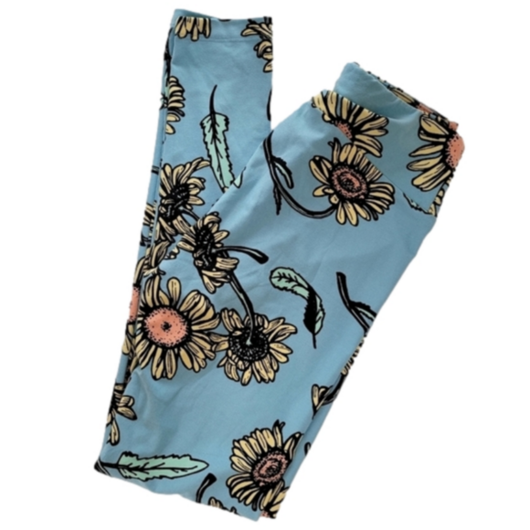 LuLaRoe☆ Flower Leggings Size OS - Picture 1 of 7